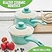 GreenLife Soft Grip 1QT and 2QT Saucepan Set, Healthy Ceramic Nonstick, Non Toxic PFAS & PFOA-Free, Dishwasher Safe, Glass Lids, Stay-Cool Handles, Easy Clean Cookware, Kitchen Essentials, Turquoise