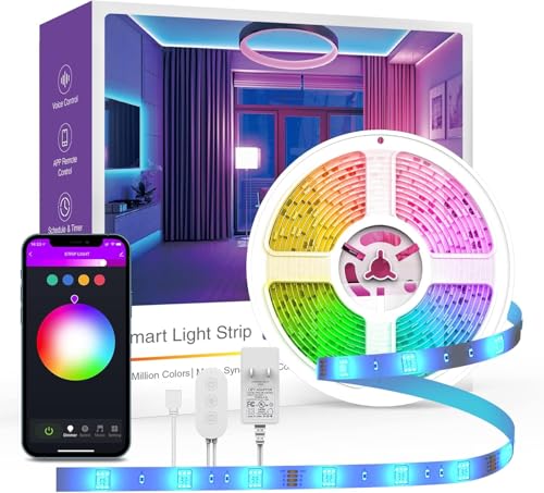 Image of Gesto 5 Meter LED Strip Lights |300 Led RGB Strip Light with Adaptor,Multicolor LED Lights for Home Decoration, Bedroom,Diwali Decoration & False Ceiling| Music Sync Bluetooth App. and Remote Control