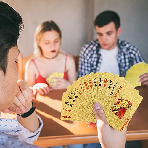 Spielkarten Wasserfest, 2pcs Pokerkarten Plastik, Poker Kartenset, Wasserdicht Kartenspiel, Wasserfest Pokerkarten Plastik, Goldene Pokerkarten, Spielkarten Schwarze, 1 Gold + 1 Schwarz – Bild 7