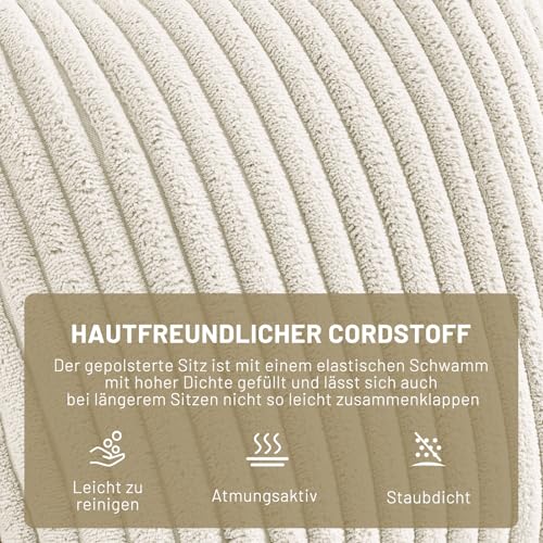 Ckaff Loungesessel Sessel Wohnzimmer 360°Drehbar, Ohrensessel Armlehnstuhl Polsterstuhl mit dickem Abnehmbares Wurfkissen, Relaxsessel Lesesessel für Wohnzimmer Schlafzimmer Büro, Beige