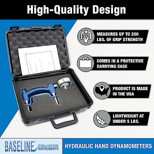 Image of Baseline 12-0243 HiRes Hydraulic Hand Dynamometer, 200 lbs Capacity