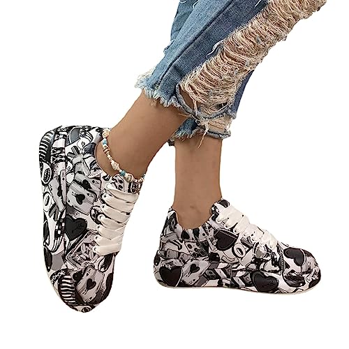 Breathable Low-top Lace-up Graffiti Running Shoes for Men Women - Ideal for Gym, Tennis, Walking, and Fashion2