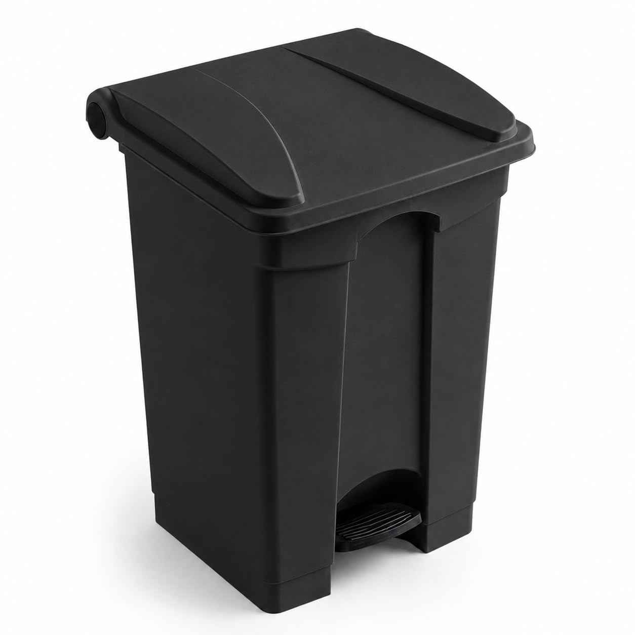 Step-On Trash Can by Glownary – 12 Gallon, 12.0 gallons, Resin, Black, Model 48qt-black