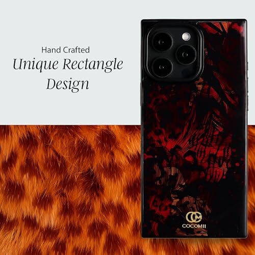 Image of COCOMII Rectangle for iPhone 15 Pro Max Case, Crimson Leopard