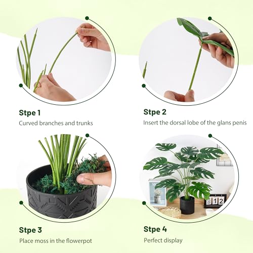 Der-Rose-2-Pack-28-Fake-Plants-Large-Artificial-Plants-Tall-Faux-Plants-Indoor-for-Home-Farmhouse-Bedroom-Living-Room-Decor Der Rose 2 Pack 28 Fake Plants Large Artificial Plants Tall Faux Plants Indoor for Home Farmhouse Bedroom Living Room Decor