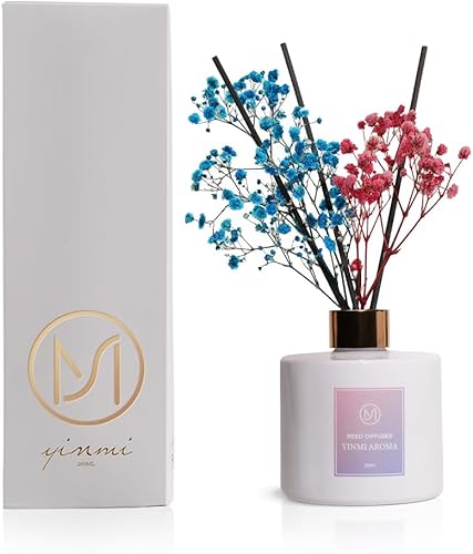 Difusor de varillas de 6.7 onzas, juego de difusor de varillas perfumadas con varillas difusoras de aceite y rosa negra, aromaterapia, decoración