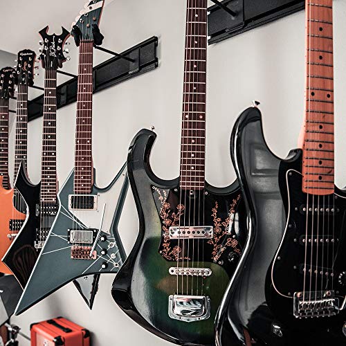 String Swing SW5RL-B-K Guitar Keeper Bundle with 5 Guitar Hangers & 1 Black Vein Strong Wall Mount