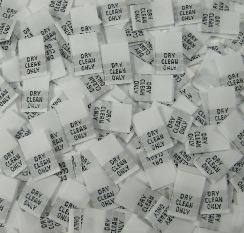 1000 pcs Woven Clothing Sewing Labels, Size Tags White - Dry Clean ONLY