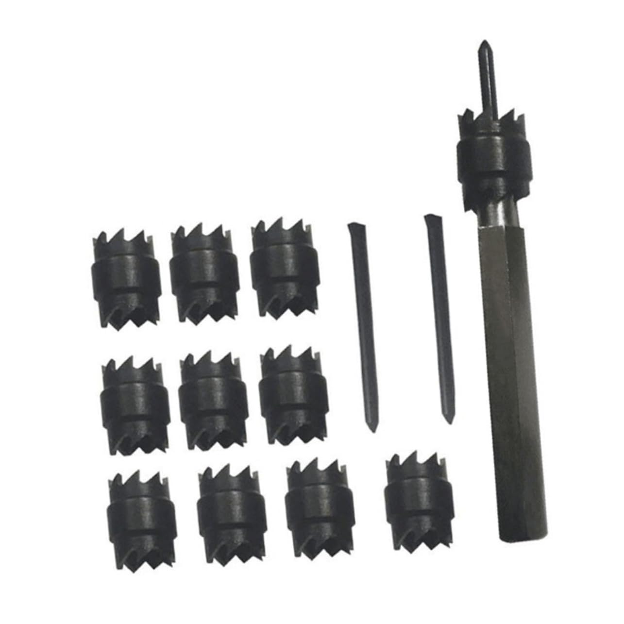 Set Punte Trapano Saldatura Punti Doppia Faccia 13 Pezzi Acciaio Inox Nero