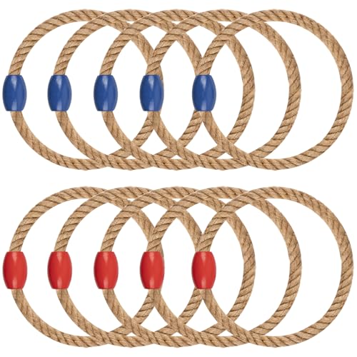 WOFEU 10 Stücks Ringwerfseile, Seil Ring Toss für Erwachsene und Kinder, Außen Ringe werfen für und Hof Spiele und Rasenspiele für Geburtstage, Familientreffen