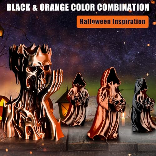 Image of OVV3D Silk PLA Filament 1.75mm, Dual Color PLA Filament 3D Printer Filament, Black Orange Multicolor 3D Printing Filament + /-0.02mm, Halloween Filament 1kg /2.2lb