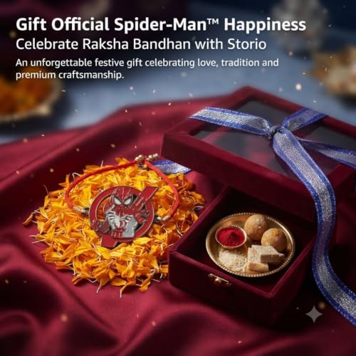 Image of Marvel Spider-Man Metal Fidget Spinner Rakhi | Officially Licensed | 2 in 1 Toy and Rakhi | Rakhi for Boys, Bhaiya, Bhai | Raksha Bandhan Gift