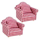 Fauteuil de maison de poupée avec oreiller - finition soignée et soigné dans les détails, adapté au salon, à la chambre et à d'autres styles de décoration de maison de jouets.