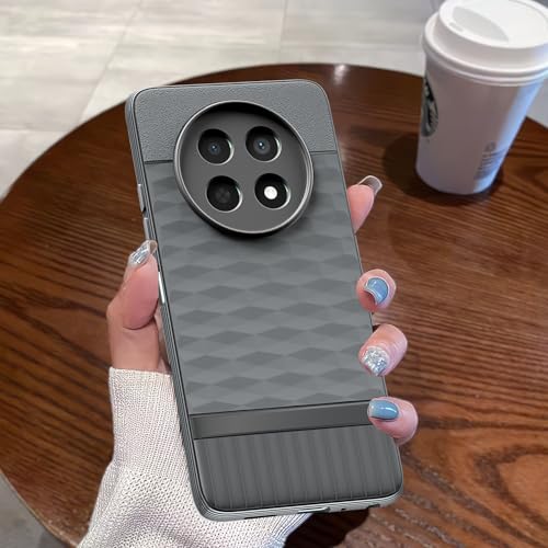 Image of Pikkme Back Cover for Realme Narzo 70x 5G / N65 / Realme 13 /12 / 12X 5G / C65 Camera Protection 3D Hexa Cube Design Silicone Protective Bumper Case (Grey)