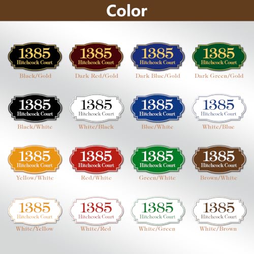 Image of House Address Sign, Custom House Number Sign, Mailbox Numbers for Outside | 13 Inch Metal Address Plaques, Single or Double Sided, Super Reflective, Display Your Address and Street Name