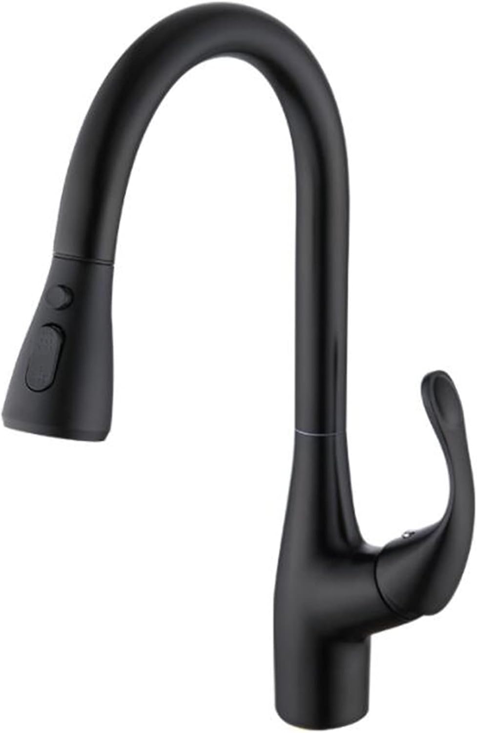 Kitchen Faucets with Pull Out Spray, Kitchen Sink Mixer Faucet Brass Hot Water and Cold Water Swivel Multifunction Single Hole Kitchen Faucet-Black(Brushed)