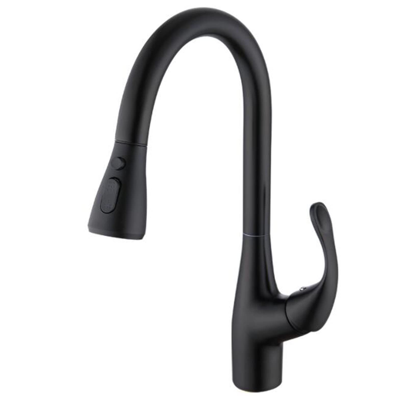 Mitigeur d'évier de cuisine pour eau chaude et froide en laiton noir