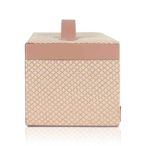 NFI essentials Makeup Organizer Box Cosmetic Vanity Box for Women Wedding Bridal Jewellery Storage with Tray Makeup Trousseau Kit Box (Pink) 6 51uZwWHUUJL
