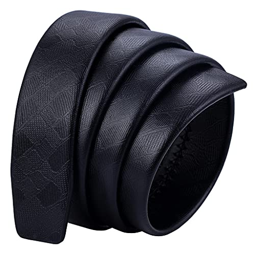 Men Leather Belt Black Genuine Cowhide Belt Automatic Buckle Waist Strap for Business (Color : A, Size : 130cm) (A 110cm)2