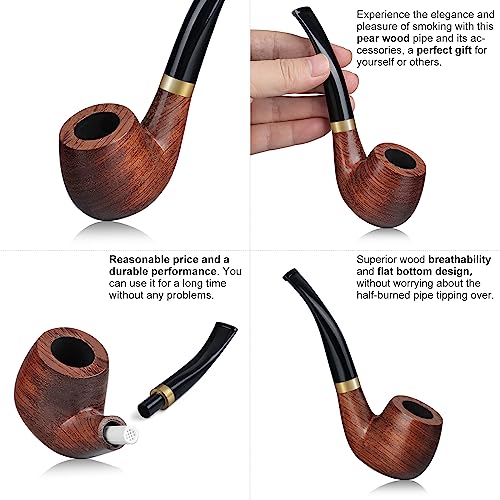 Joyoldelf Smoking Pipe, Wooden Tobacco Pipe With Gift Box, Rosewood Flat Bottom (No Need Tobacco Pipe Stand) Tobacco Pipes For Smoking With 9Mm Pipe Filter, Pipe Scraper And Smoking Accessories #TOP3
