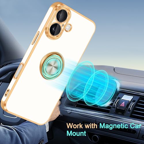 Coque iPhone 16 Plus souple TPU blanc compatible support magnétique 5G - 6