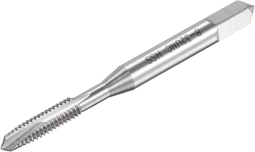 Miniatura 8 de uxcell Grifo roscado de punta espiral 4-40 UNC, HSS (acero de alta velocidad) Macho de rosca de máquina 3 flautas rectas sin recubrimiento