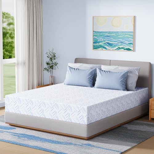 MSJh Full Size Mattress,Cooling Gel Memory Foam Mattress Medium Firm, with Removable Cover, Bed in A Box,Made in The USA,Support Cool Night Sleep & Pressure Relief,White(14 in, Full-75"*54"*14")