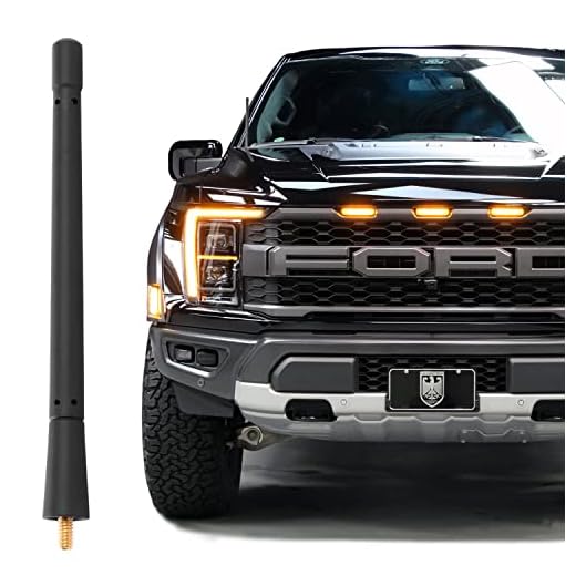KSaAuto Antenna Fits for Dodge Ram 1500 & Ford F-150 2009-2020, 7 Inch Short Rubber Antenna Mast Replacement Designed for Optimized Car Radio FM/AM Reception