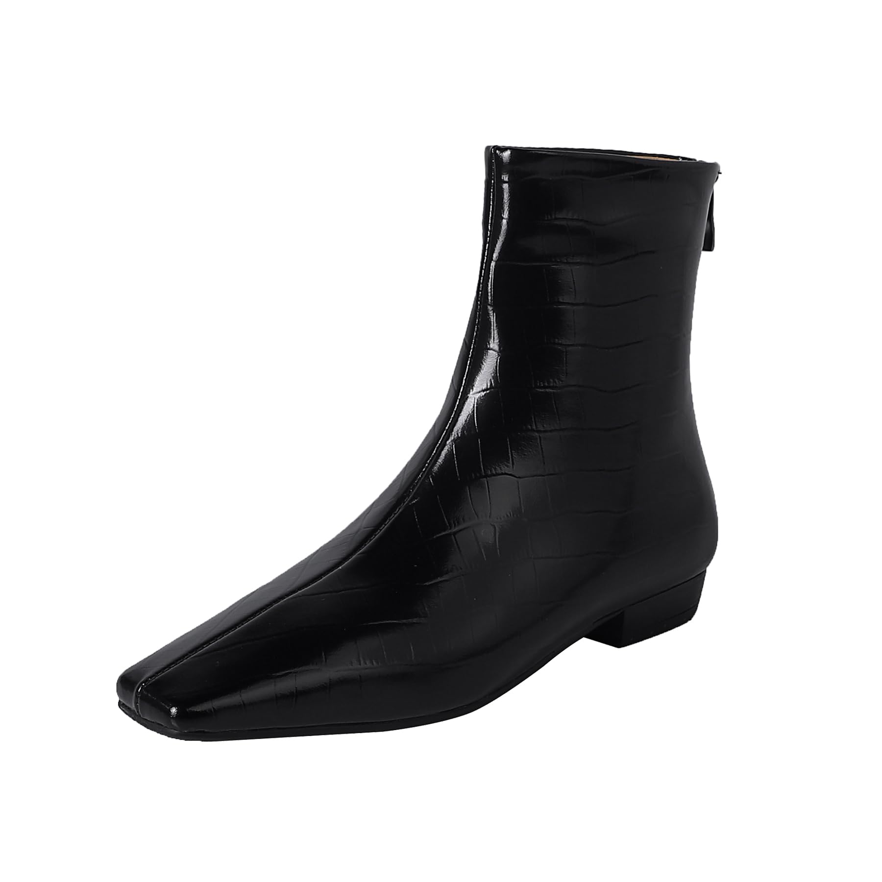 Beauty Cry Women's Booties Low Heel Square Toe Ankle Boots