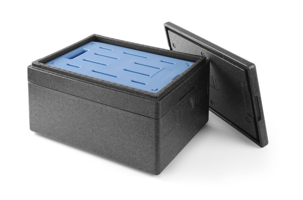 HENDI Plaque eutectique froide professionnelle, GN 1/1, pour caisses isothermes, élément réfrigérant, accumulateur de froid, bloc thermique, pack bloc de glace, 530x325x(H)30mm, HDPE, bleu