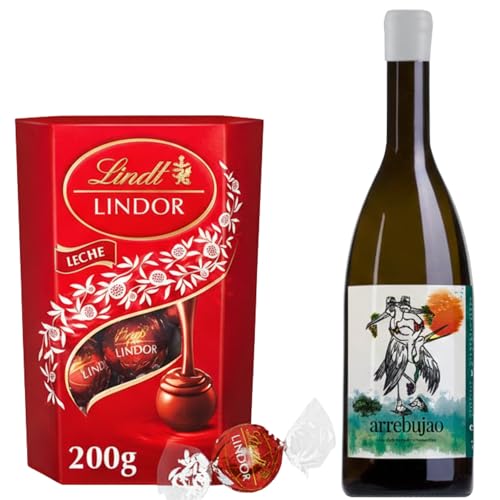 San Valentin Regalos Hombre y Mujer Arrebujao - Blanco | Con bombones Lindor 200g | Vino joven, ligero y agradable | Detalle sabroso y versátil | Perfecto para regalar fácil