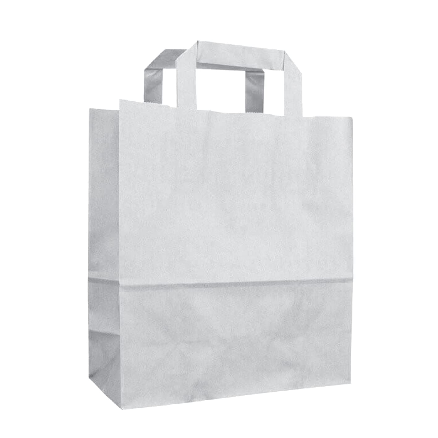 Bony Packaging Kraft Paper Bag with Flat Handle 10-Pieces, 29 cm x 30 cm x 16 cm Size, White