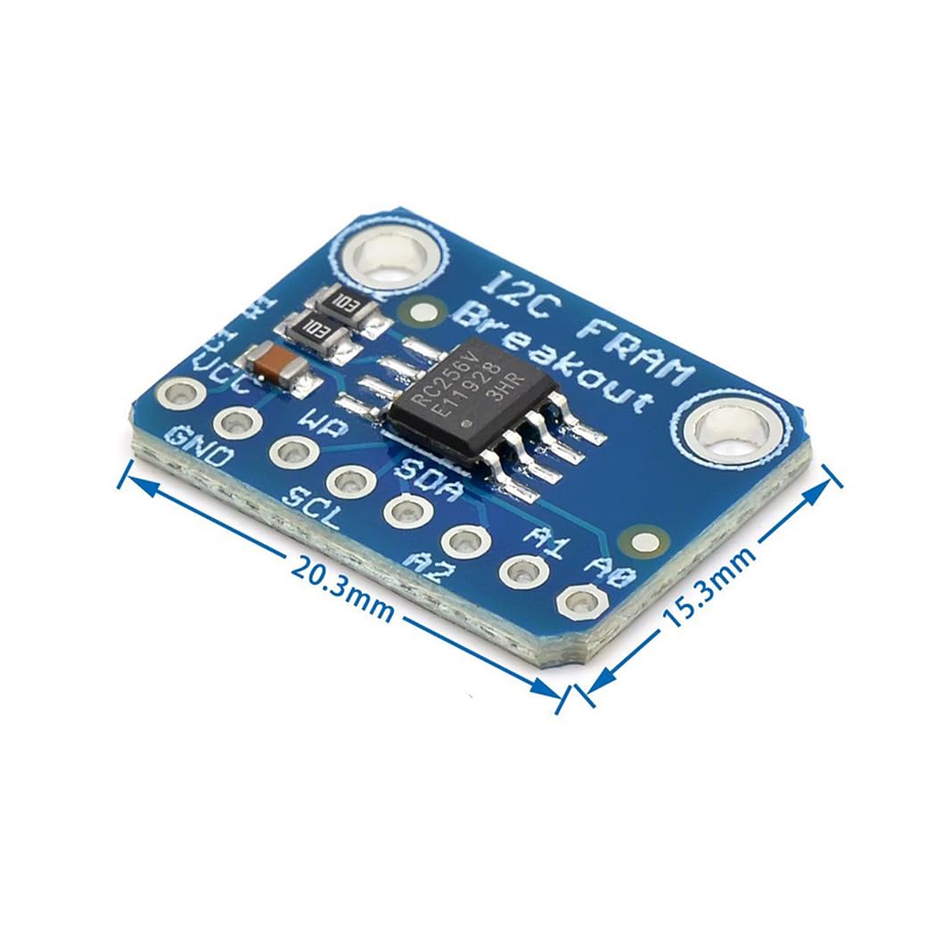 Hailege 2 pezzi MB85RC256V memoria IC I2C 32KB Strumenti di sviluppo Scheda di breakout non volatile per dispositivi sensore IoT
