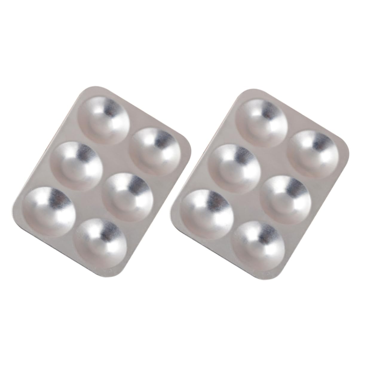 Holibanna 2Pcs Aluminum Color Mixing Trays Multi Pigment Plates for Oil Watercolor Painting Creative Art Tools Convenient Storage for Artists Students