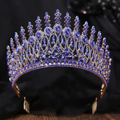 Tiara de boda cómoda antideslizante con cristales de colores 3