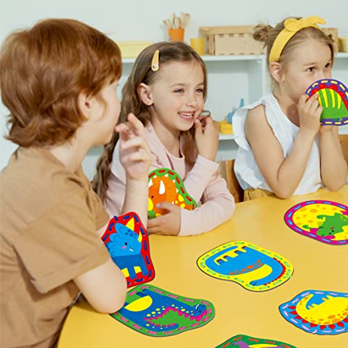 Image of 9 Lacing Cards, 9 Dinosaur Double-Sided Sewing Cards with 9 Colorful Laces, Imagination Development, Lacing Games for Kids, Educational and Learning Activity