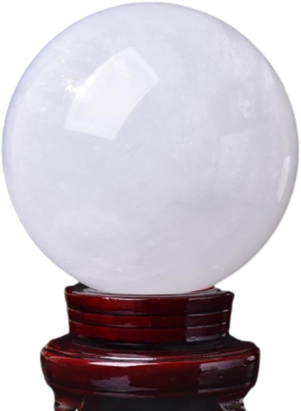 Iceland Spar White Crystal Ball Rough Stone Polished Home Decoration Ornaments,White-15cm