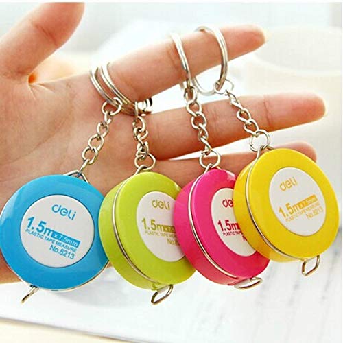 12 Pieces (4 Color) Mini Plastic Tape Measure Sewing Tailor Dieting Tapeline Ruler Keyring Style,Portable Retractable Ruler Tape Measure 60Inch Sewing Cloth Dieting Tailor 1.5M #TOP13