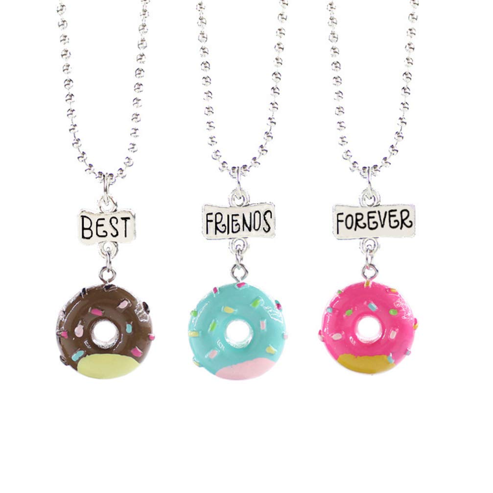 ifundom Best Friend Necklaces Cute Mini Imitation Food Donut Cream Cookie Pendant Necklace for Girls Friendship Sister , Set of 3, Resin (B095YB1GH7) Amazon Price History, Amazon Price Tracker