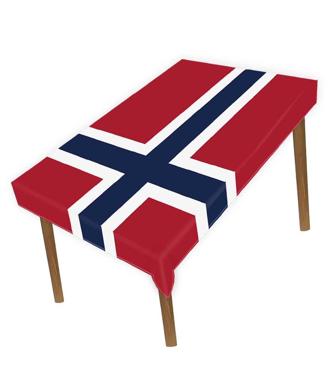 Petite Pine Large 1.5×2 Meters Norway Tablecloth,5×7 FT Norwegian Flag Table colth for Dining Home Decor