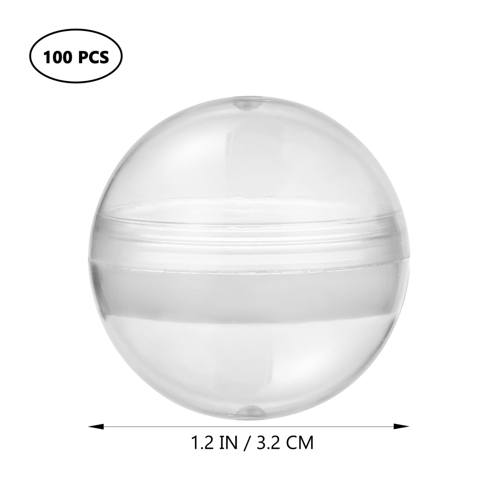Sewroro 100Pcs Clear Empty Round Capsules, 1.26 Inch Mini Plastic Capsules Balls Containers for Vending Machine Party Favors - Image 3