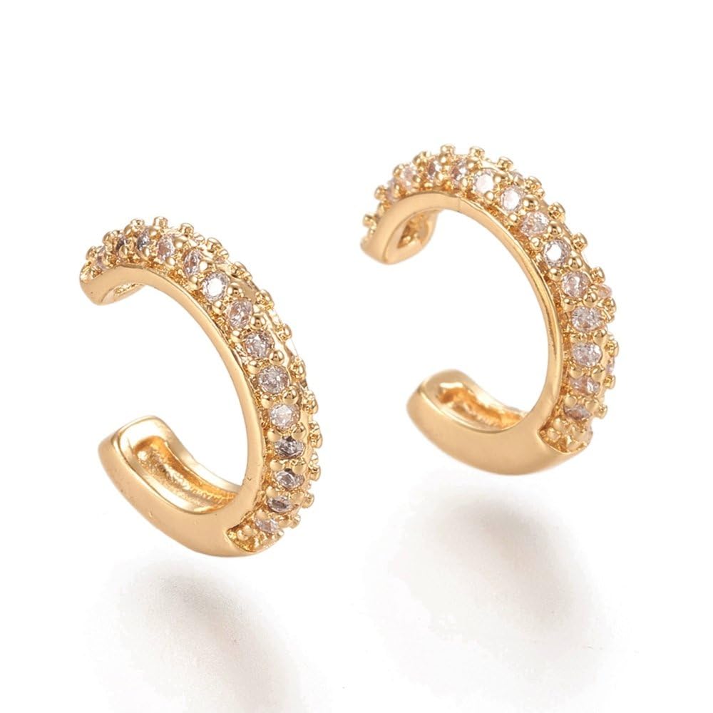 Via Mazzini Fashionable Gold Plated Crystal Studded Non-Pierced Clip-On Ear Cuff Earrings For Women And Girls (ER2371) 1 Pair (B0CPM7G95J) Amazon Price History, Amazon Price Tracker
