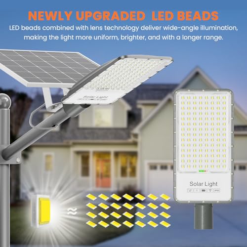 Bowite Solar Street Light Outdoor 6500K, Commercial Security Flood Light - image 2