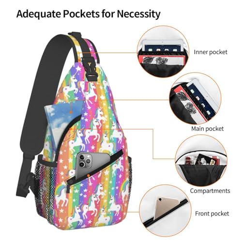 Mochila bandolera casual con estampado unicornio miniatura 4