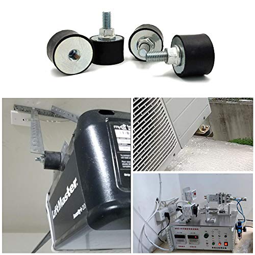 M10 Rubber Studs Shock Absorber Anti-Vibration Isolator Mounts, Rubber Cylindrical Vibration Isolation Mount For Air Compressors, Garage Motor, Diesel Engines(With Non-Slip Nuts, 4 Pack Double Stud) #TOP7