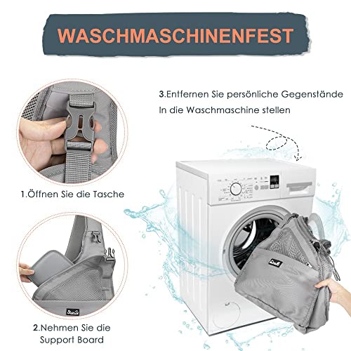 Nasjac Haustier Hund Riemen-Fördermaschine, Welpe Reisetasche Tote Verstellbarer gepolsterter Gurt Atmungsaktives Netz Harte untere Stütze Kordelzug Vordertasche Waschbar, unter 7.0kg (Grau)