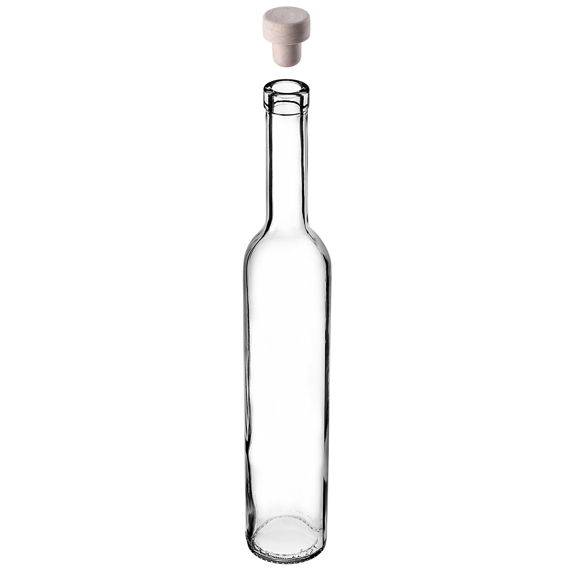 KADAX Zestaw 8 szt. Butelki szklane 500 ml z korkiem, szczelne zamknięcie, wytrzymałe szkło, do rozlewu nalewek, wina i destylatów