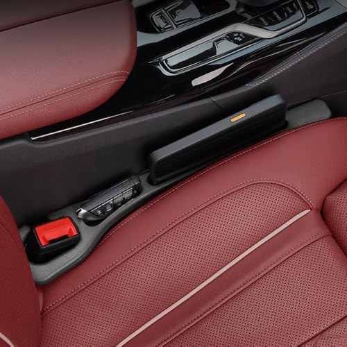 Car Seat Gap Filler Organizer Universal for Car SUV Truck Accessories Seat Gap Plug Blocker with Storage Slot Black 2 Pack - Image 3