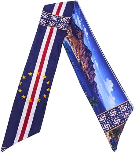 Cape Verde Double-Sided Polyfleece Supporters Scarf – Cabo Verde Flag Fan Scarf – Warm Football Stadium Scarf for AFCON, FIFA World Cup & National Events – 147cm x 18cm