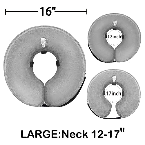 Soft-Dog-Cone-Collar-for-Large-Medium-Small-Dogs-and-Cats-After-Surgery-Inflatable-Dog-Neck-Donut-CollarInflatable-Cat-Cone-CollarE-Collar-for-Dogs-Recovery-Dog-Cones-Alternative-Large-Grey - Cucciolini Doodles Soft-Dog-Cone-Collar-for-Large-Medium-Small-Dogs-and-Cats-After-Surgery-Inflatable-Dog-Neck-Donut-CollarInflatable-Cat-Cone-CollarE-Collar-for-Dogs-Recovery-Dog-Cones-Alternative-Large-Grey